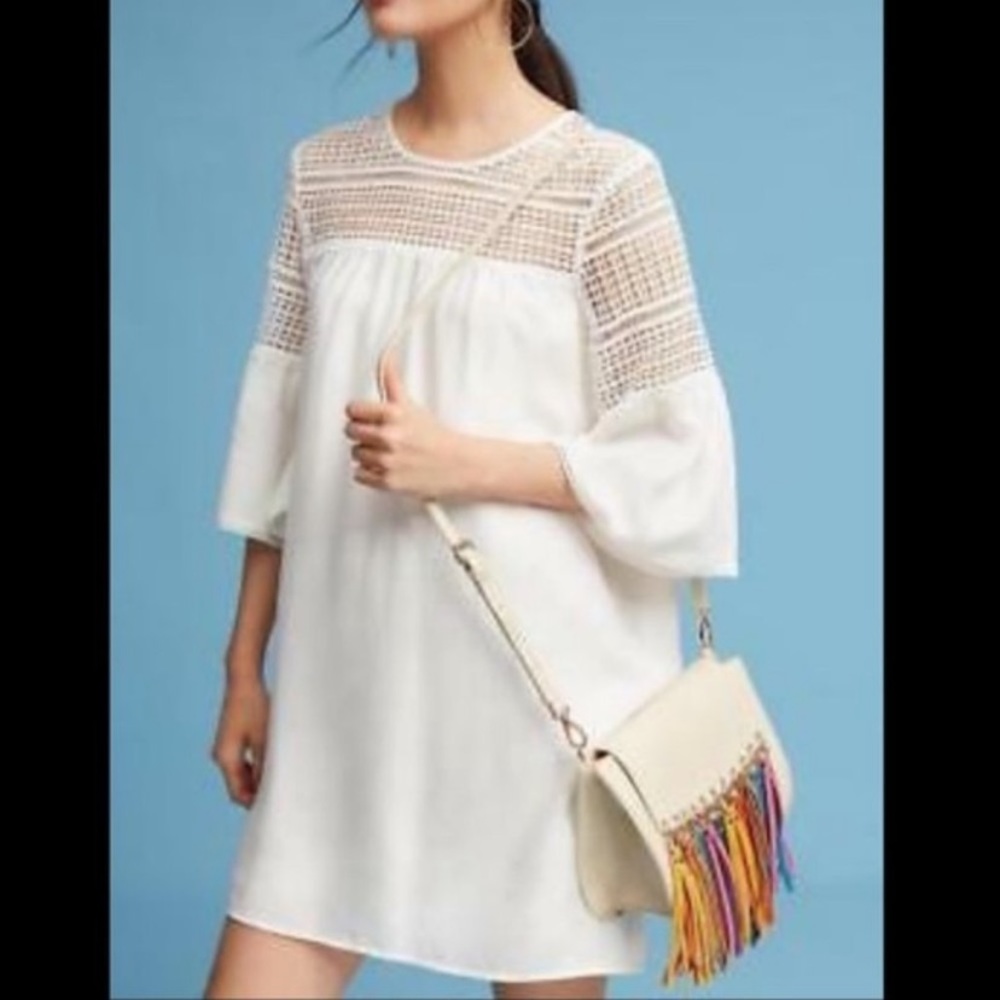 Anthropologie White Bell Sleeve Sundress